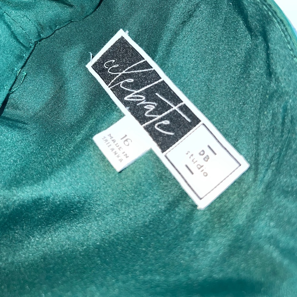 Celebrate DB Studio dark green long ruffled dress size 16 - Picture 11 of 13